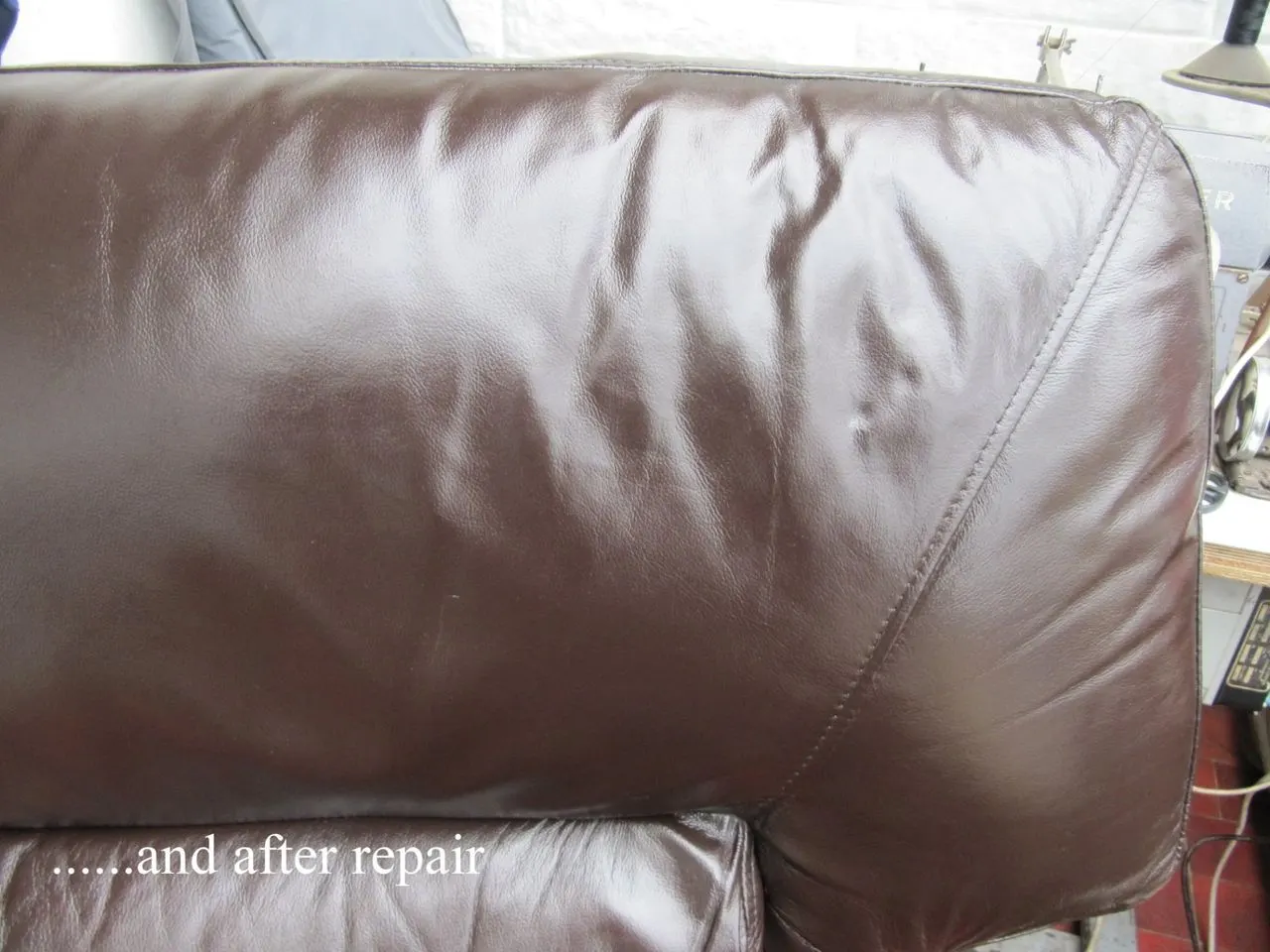 Burn damage repaired in leather upholstery by Leathermend Halifax