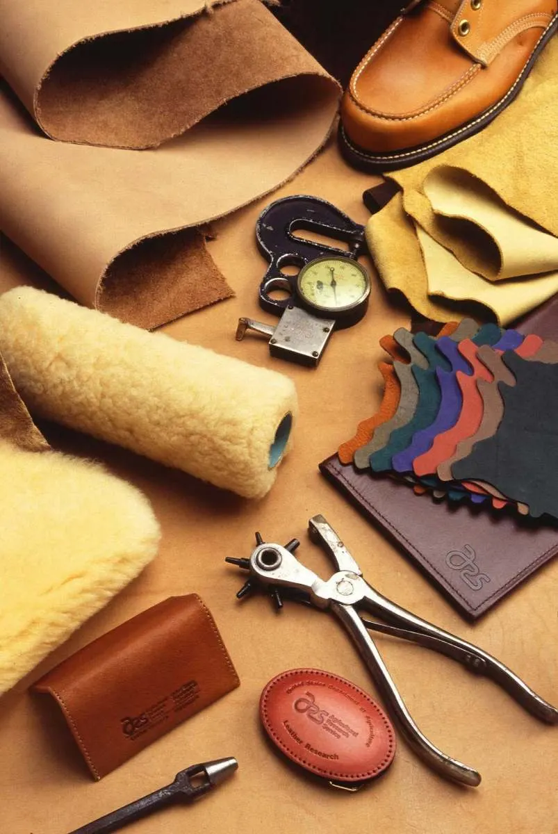Traditional leathercraft tools used by Leathermend craftsmen