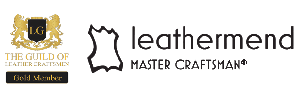 Leathermend master craftsman logo, Guild of Leather Craftsmen gold member